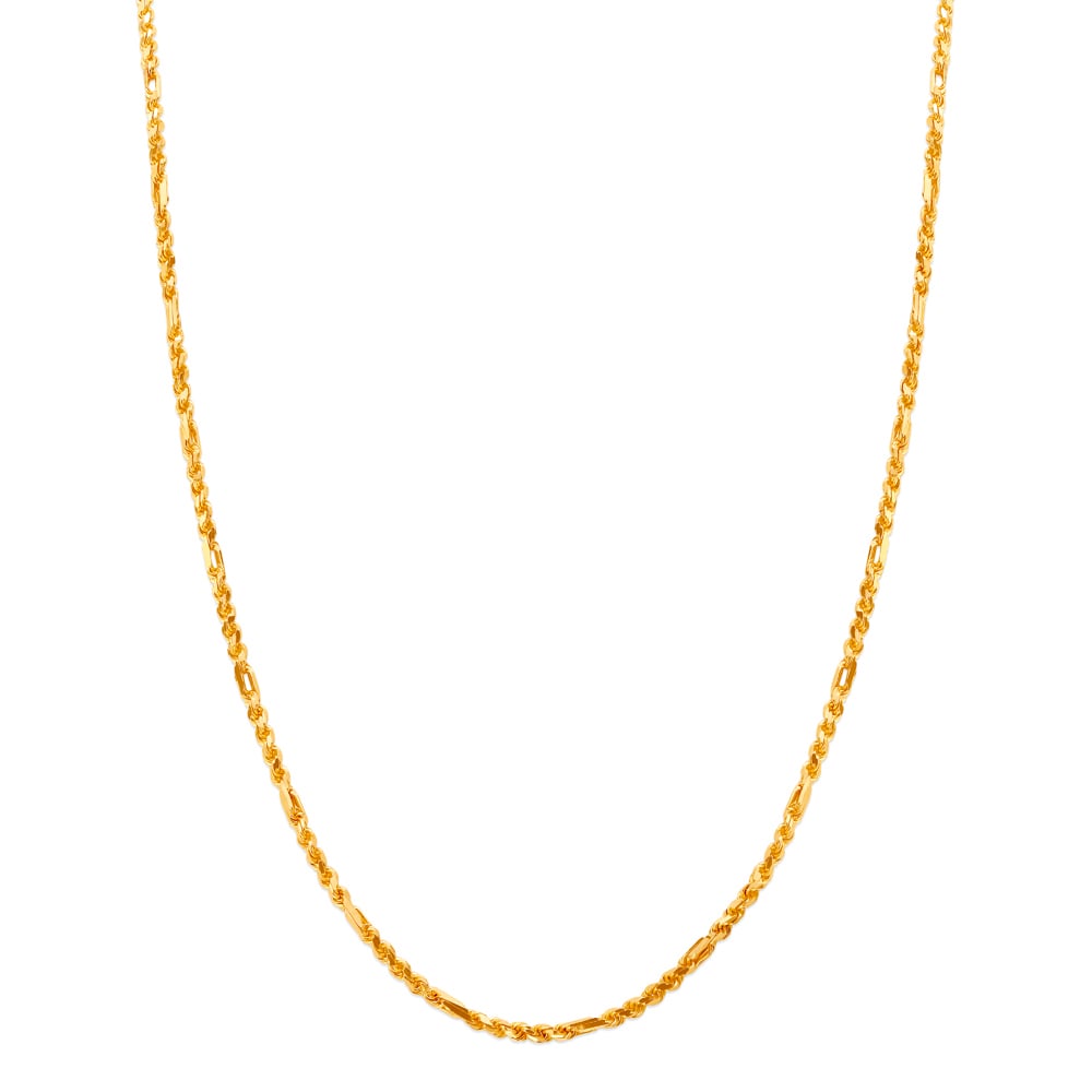 Arresting Yellow Gold Roped Figaro Chain,,hi-res image number null