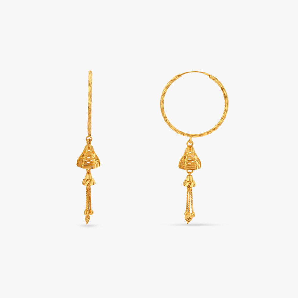 Chime Twirl Gold Hoop Earrings,,hi-res image number null