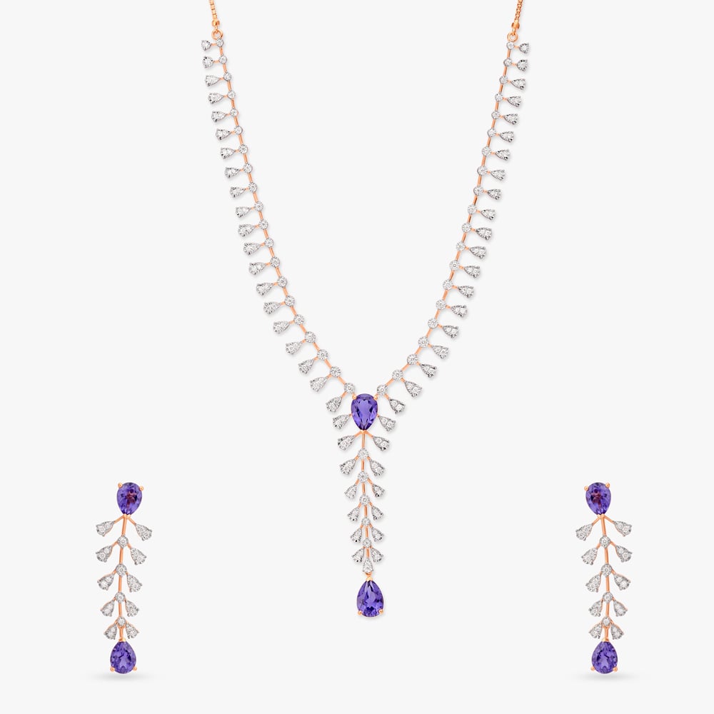 Exquisite Raindrop Diamond Necklace Set,,hi-res image number null