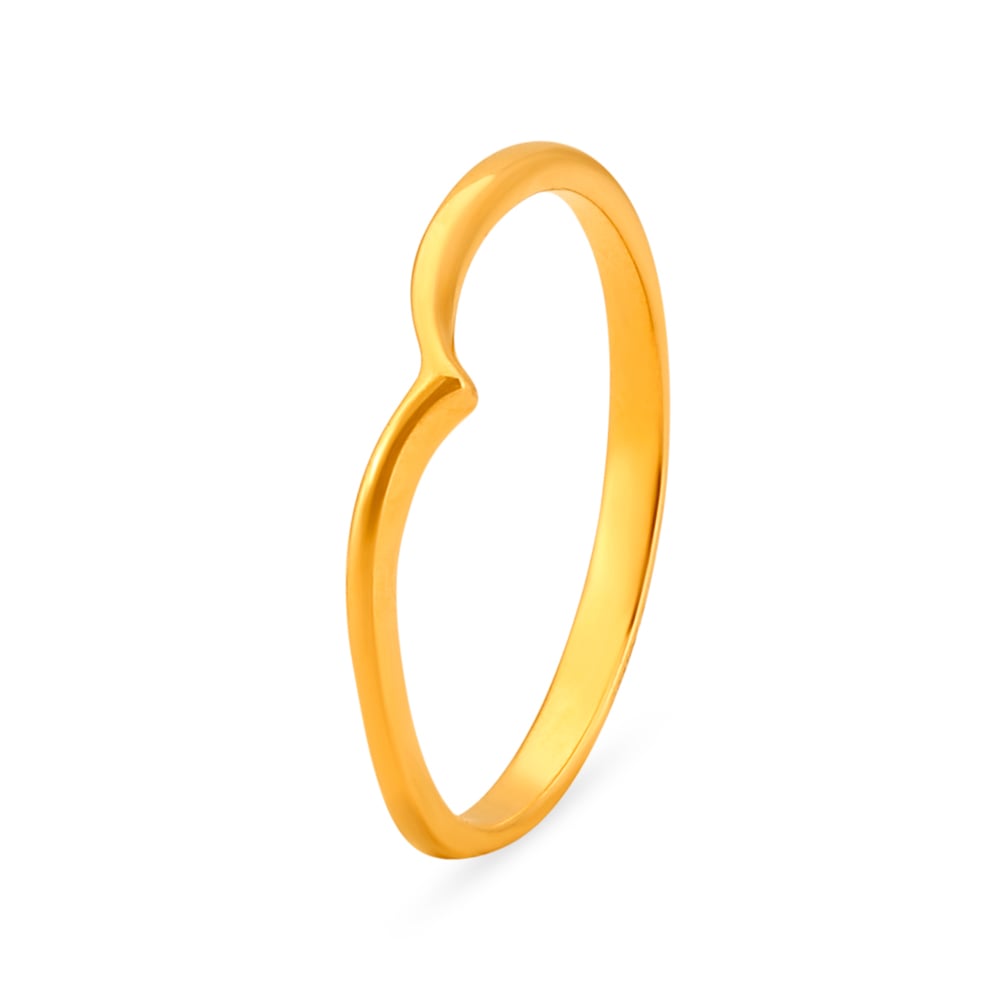 Minimalistic 22 Karat Yellow Gold Tiara Finger Ring