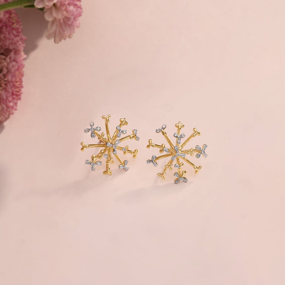 Filigree Florets Diamond Stud Earrings,,hi-res image number null