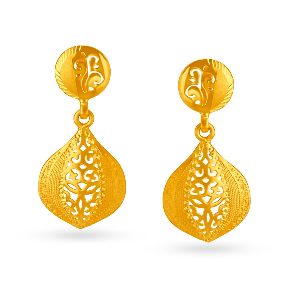 Classic Matte Gold Pendant and Earrings Set,,hi-res image number null