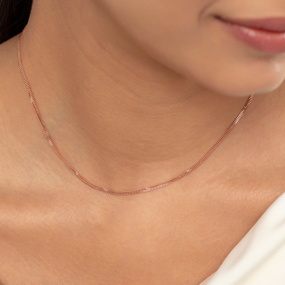 Double Link Rose Gold Chain,,hi-res image number null