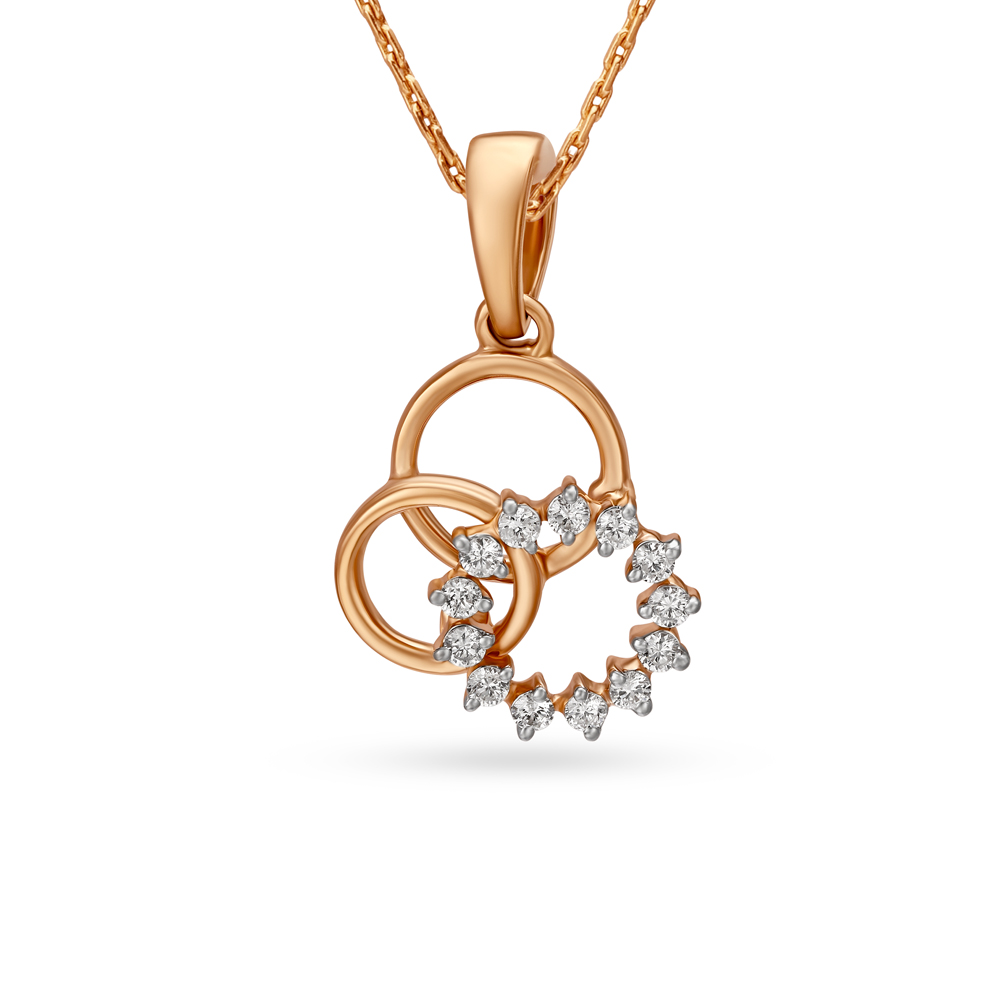 Radiant Sun Rose Gold and Diamond Pendant