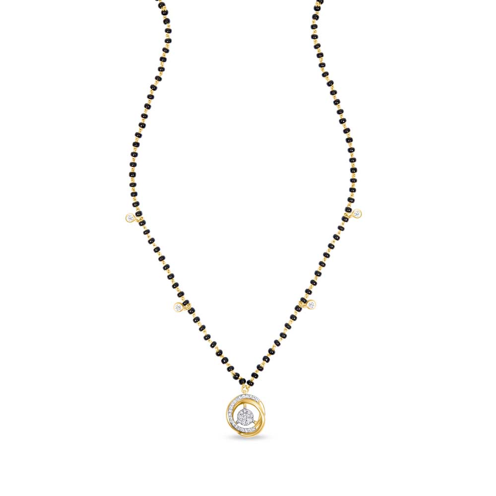 14kt Yellow Gold Interlaced and Diamond Mangalsutra,,hi-res image number null