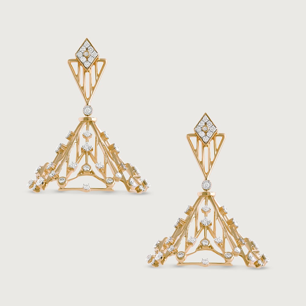 Lippan Radiance Gold & Diamond Jhumka,,hi-res image number null