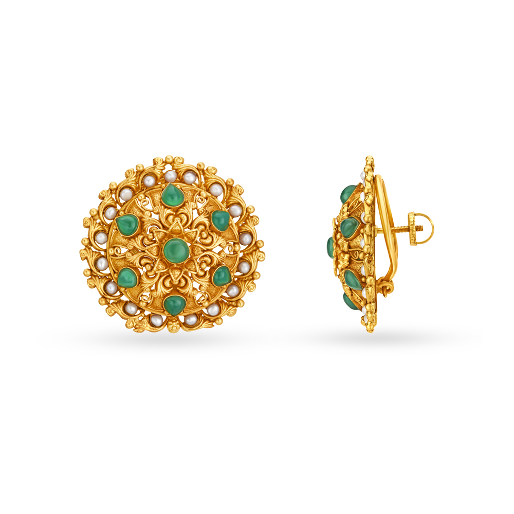 Elaborate Verdant Gold Necklace Set,,hi-res image number null
