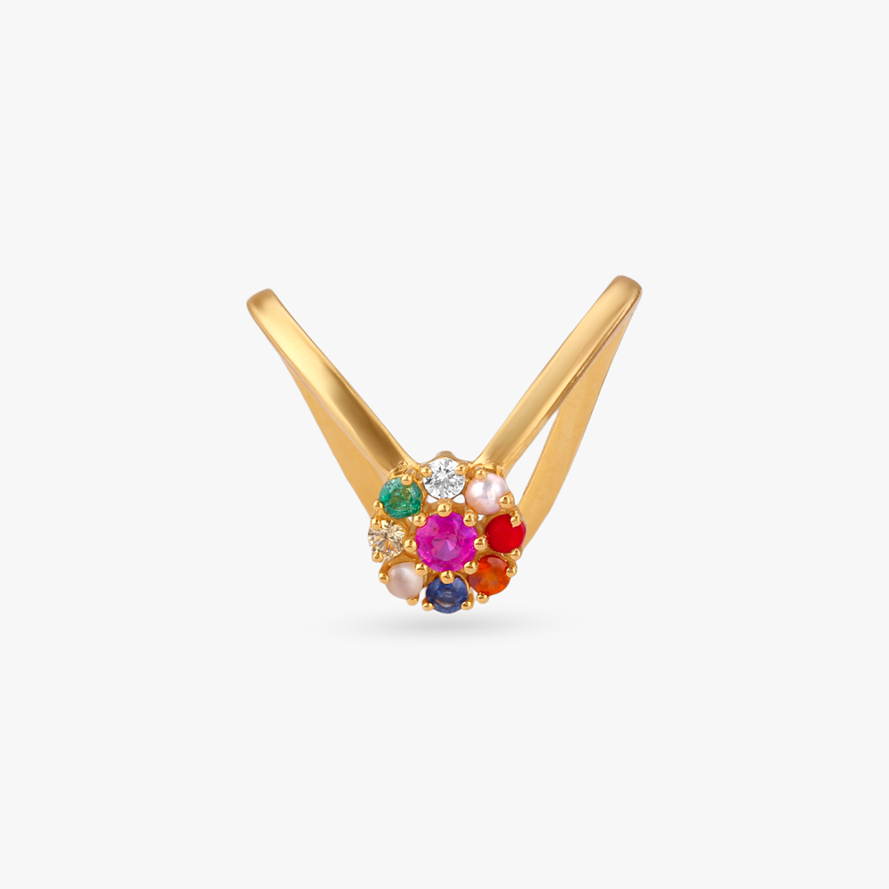 Navaratna Vanki Diamond Ring,,hi-res image number null