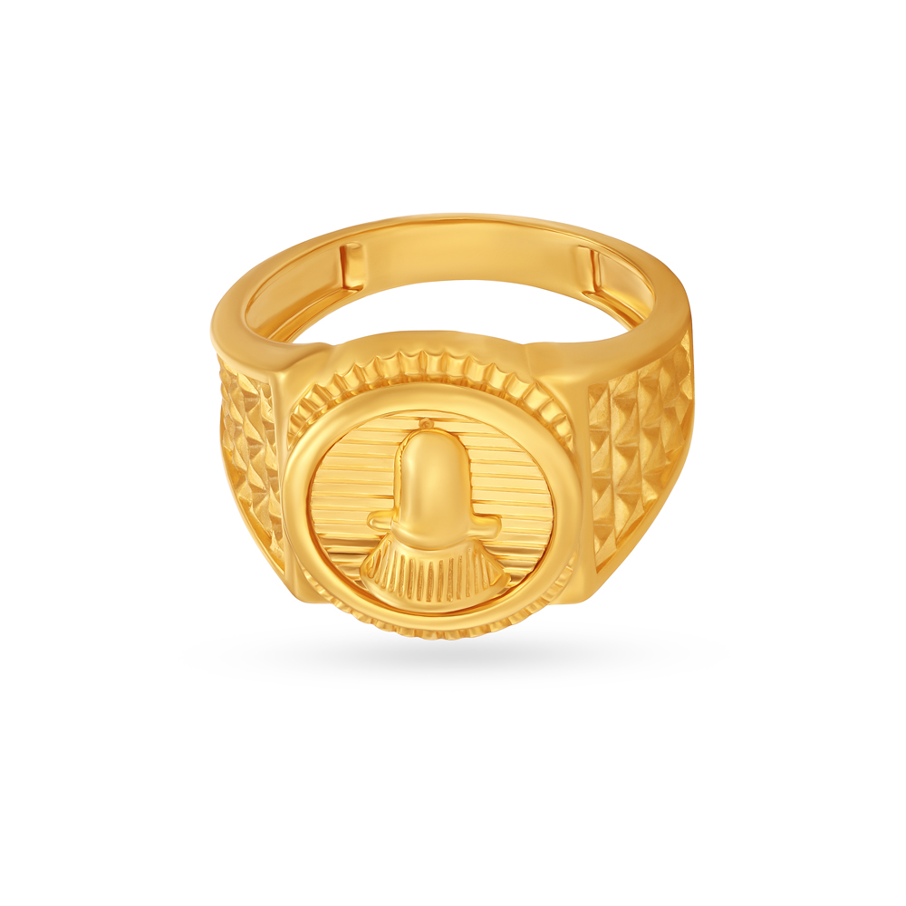 Lord Shiva Gold Finger Ring For Men