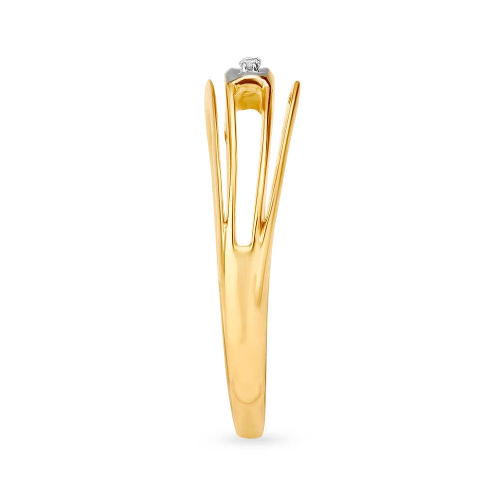 Eclectic 18 Karat Gold And Diamond Finger Ring,,hi-res image number null