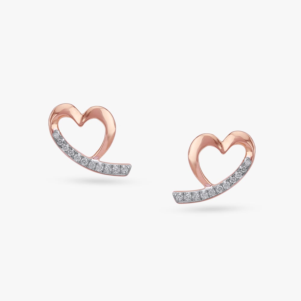 Love Curve Diamond Stud Earrings,,hi-res image number null