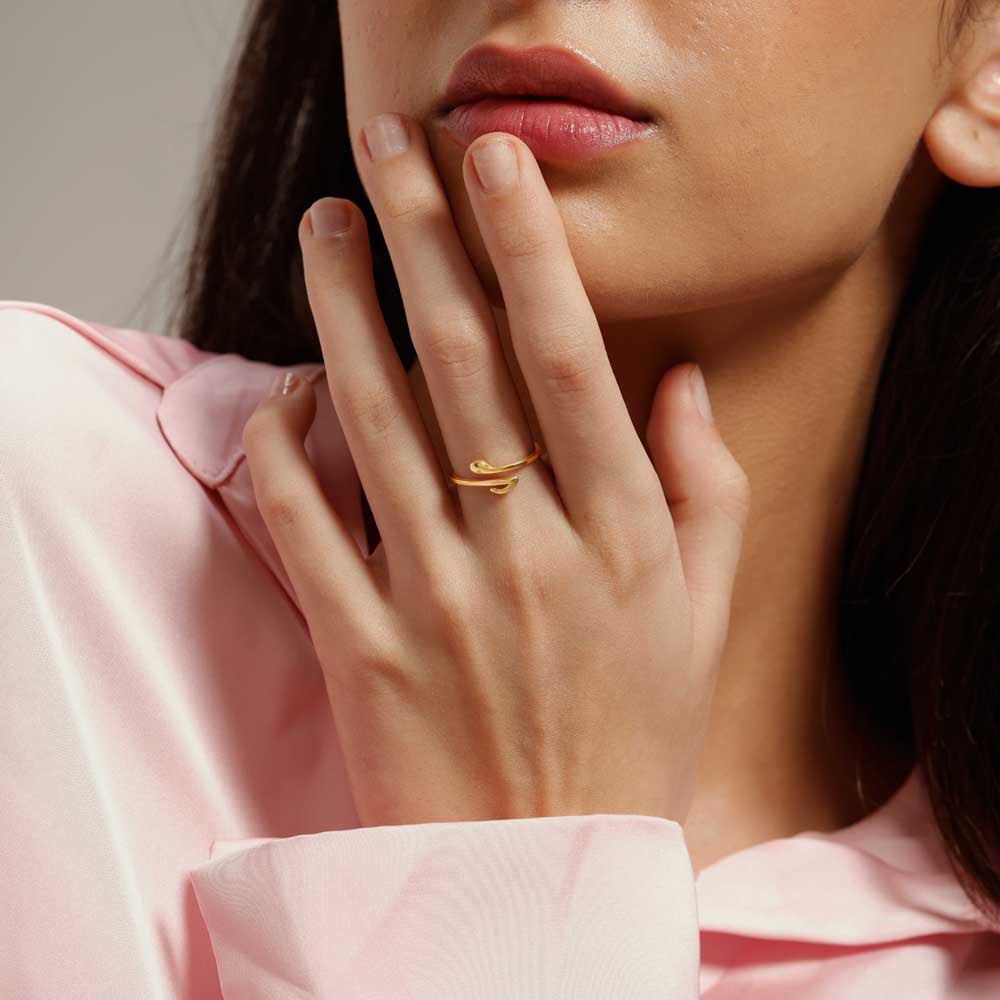 Edgy Fluid Gold Ring,,hi-res image number null