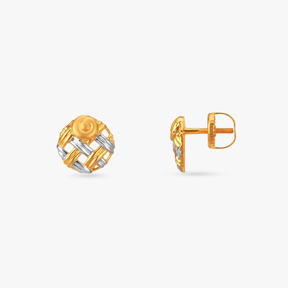 

Spiral Weave Gold Stud Earrings