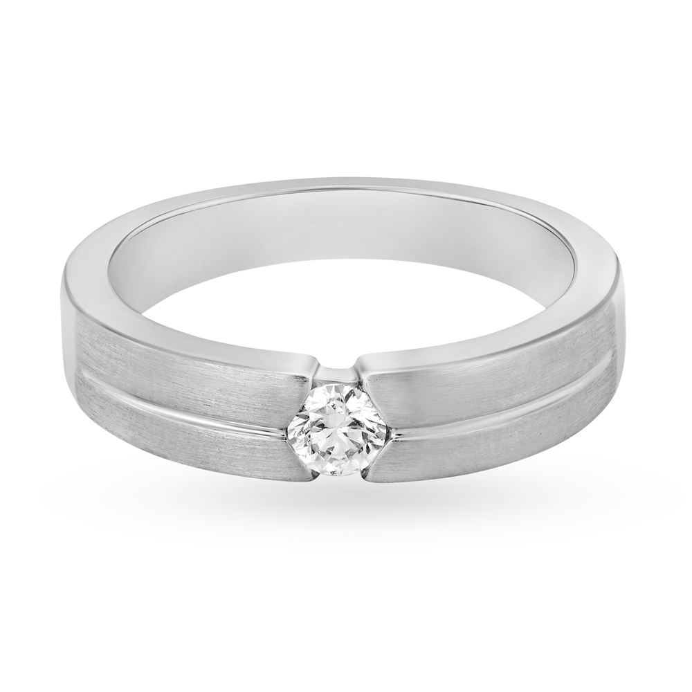 Balanced 950 Pure Platinum And Diamond Finger Ring,,hi-res image number null