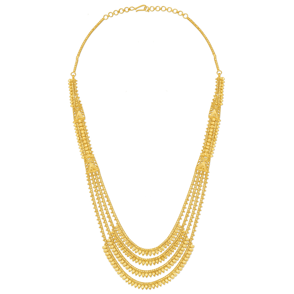 Gleaming Yellow Gold Four Strand Haaram,,hi-res image number null