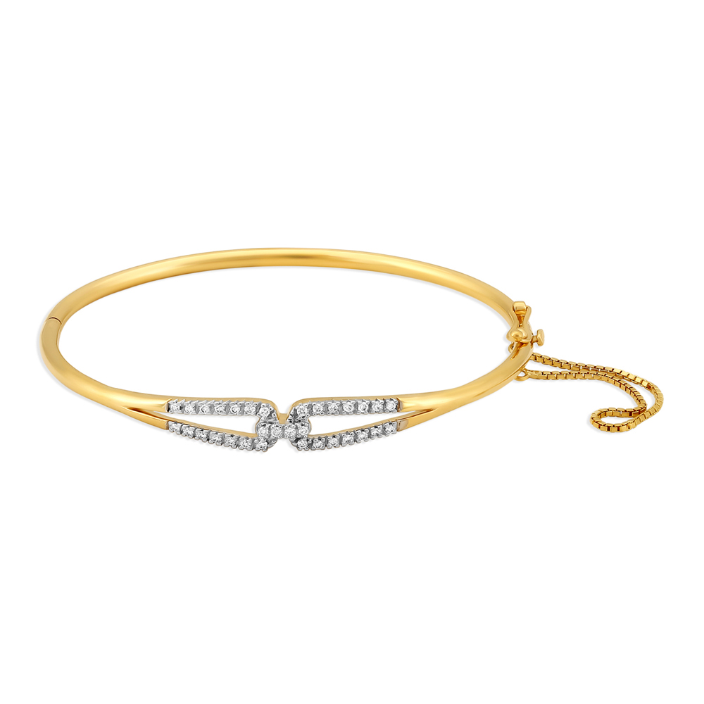 Buy Mia By Tanishq 14 Karat Yellow Gold Diamond Bangle With Interlock  Design - Bangle Diamond for Women 9038125 | Myntra