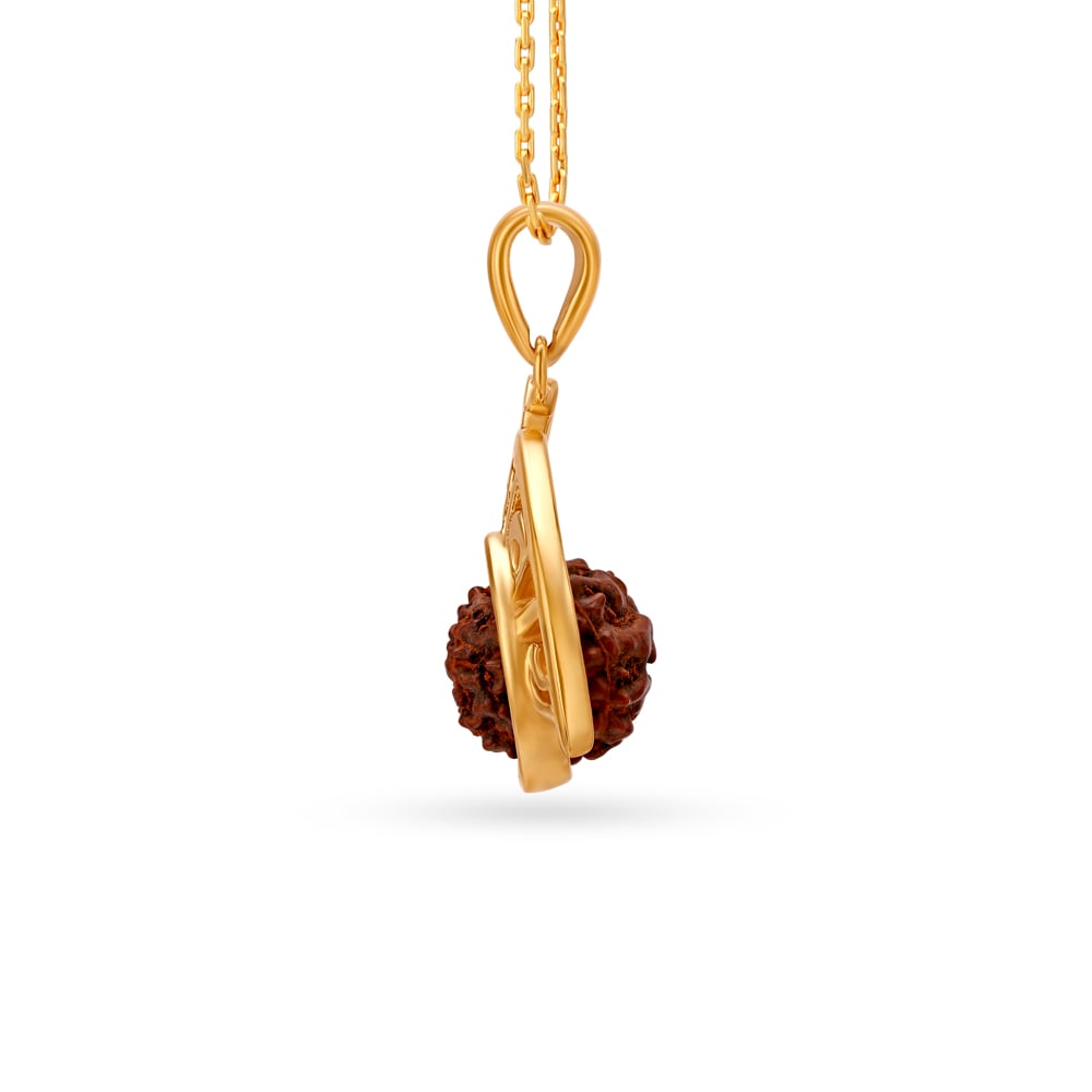 Om Namah Shivay Rudraksh Gold Pendant,,hi-res image number null