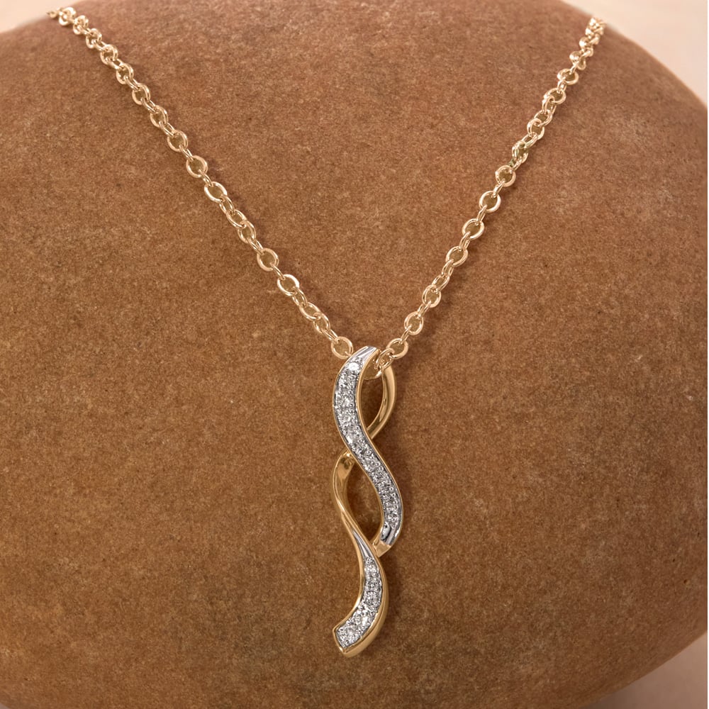 Fluid Twisted Diamond Pendant,,hi-res image number null