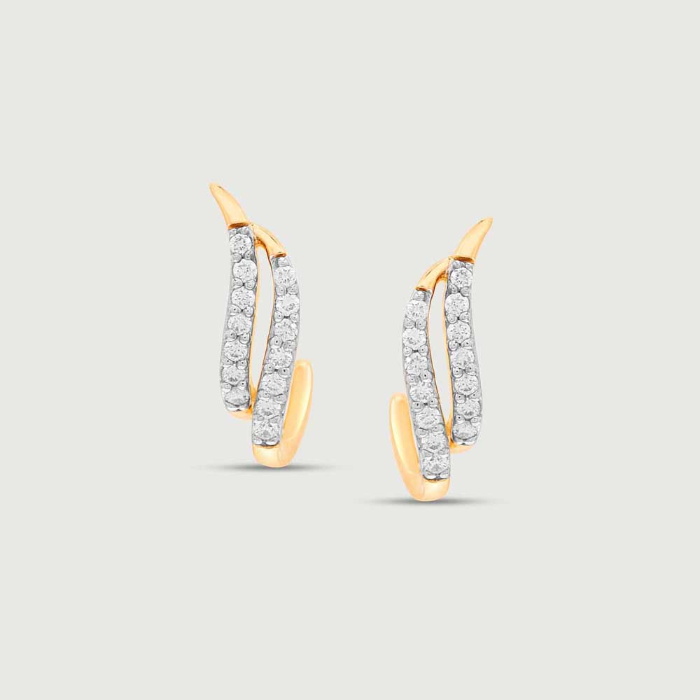 Gleaming Twist Diamond Hoop Earrings,,hi-res image number null