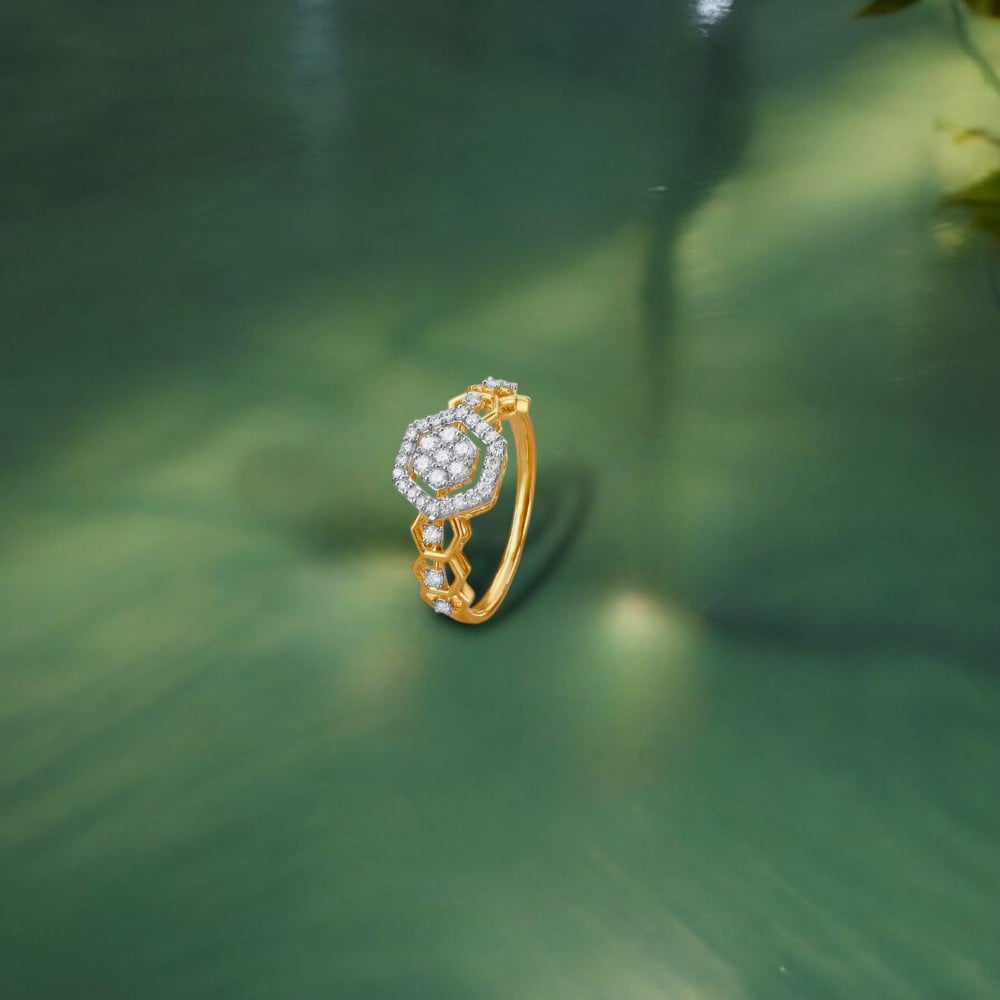 Bold Geometric Diamond Finger Ring,,hi-res image number null