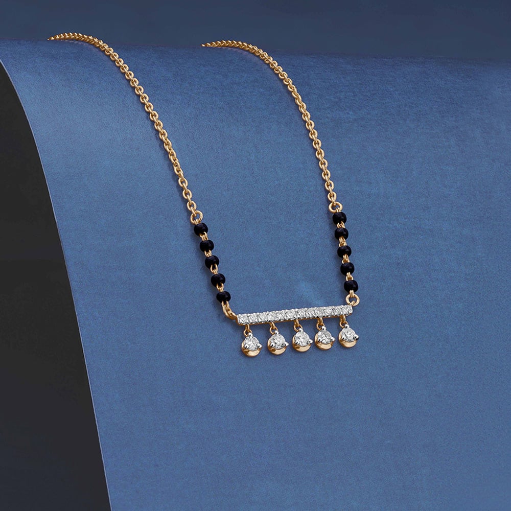 Playful Linear Diamond Mangalsutra,,hi-res image number null