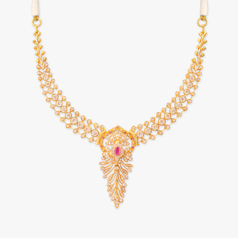Sunlit Tassel Gold Necklace Set,,hi-res image number null