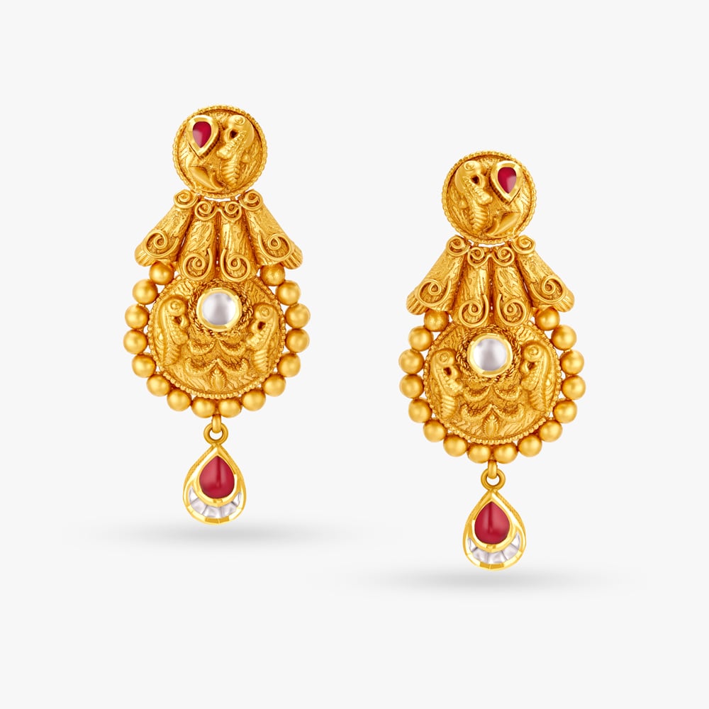 Buy Mia By Tanishq Friends Of Bride 14KT Yellow Gold Drop Earrings - Earrings  Gold for Women 8878469 | Myntra