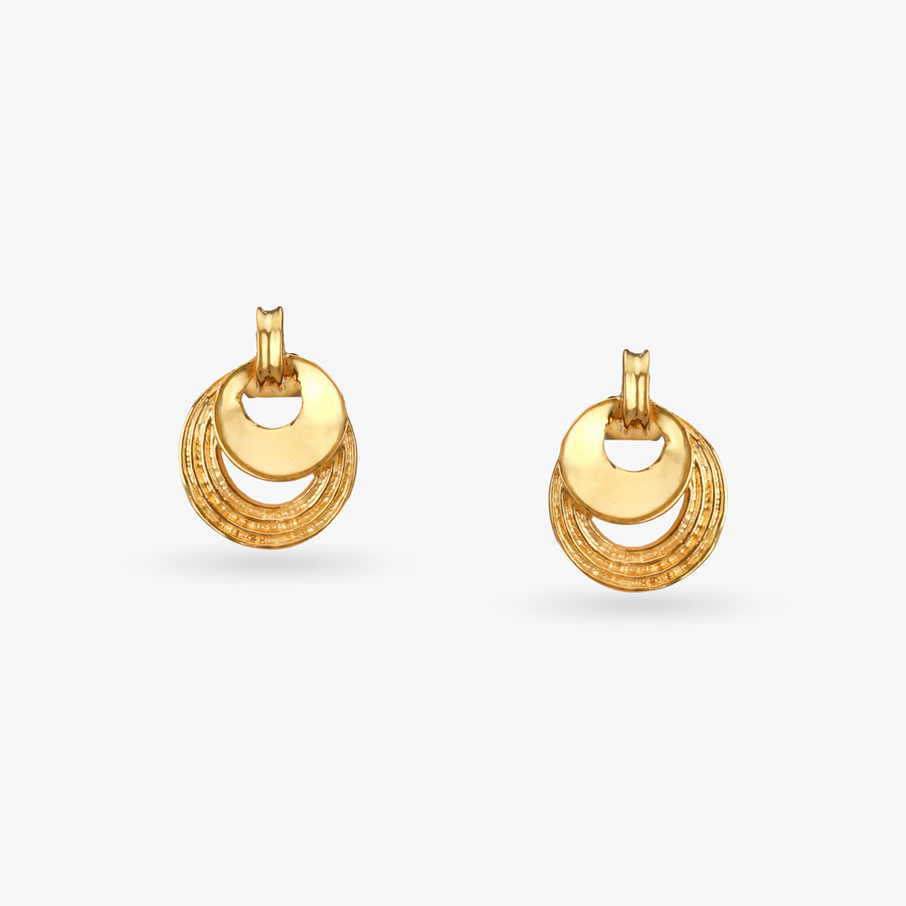 Radiant Circles Gold Stud Earrings,,hi-res image number null