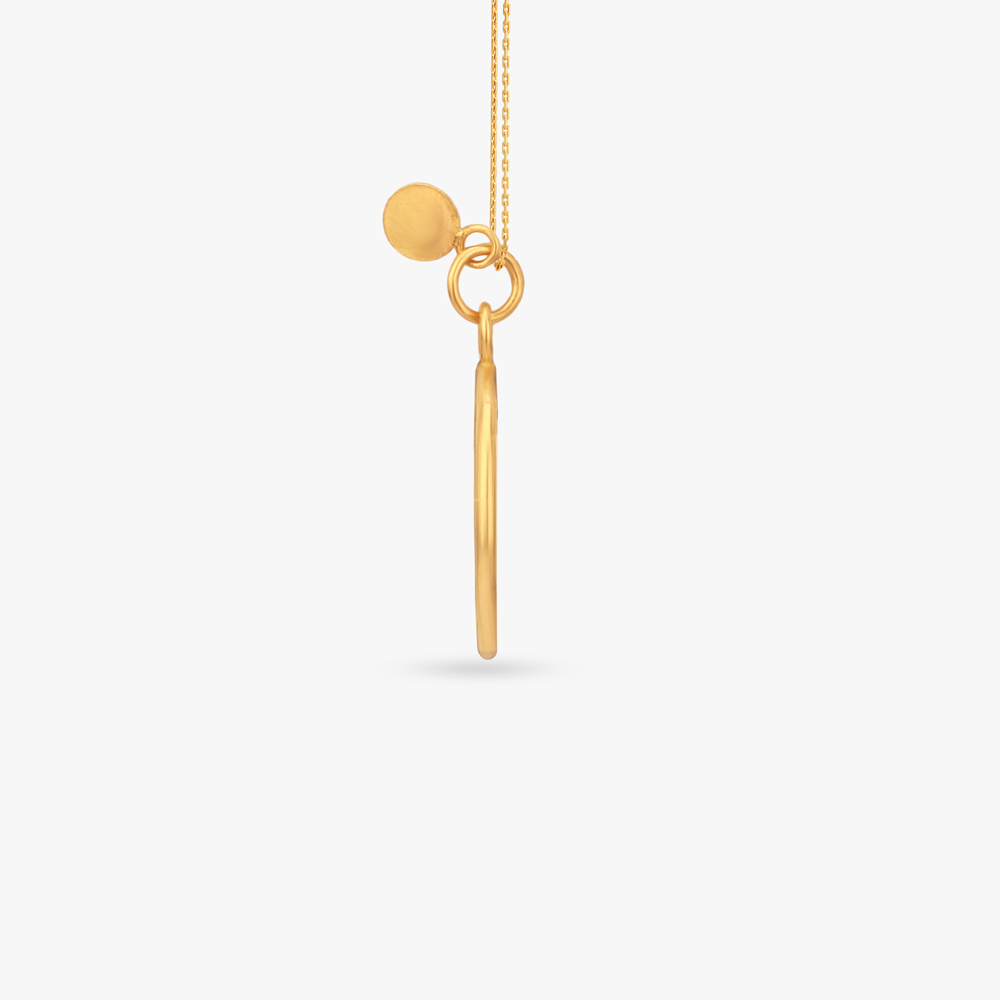 Cancer Circle Gold Pendant,,hi-res image number null