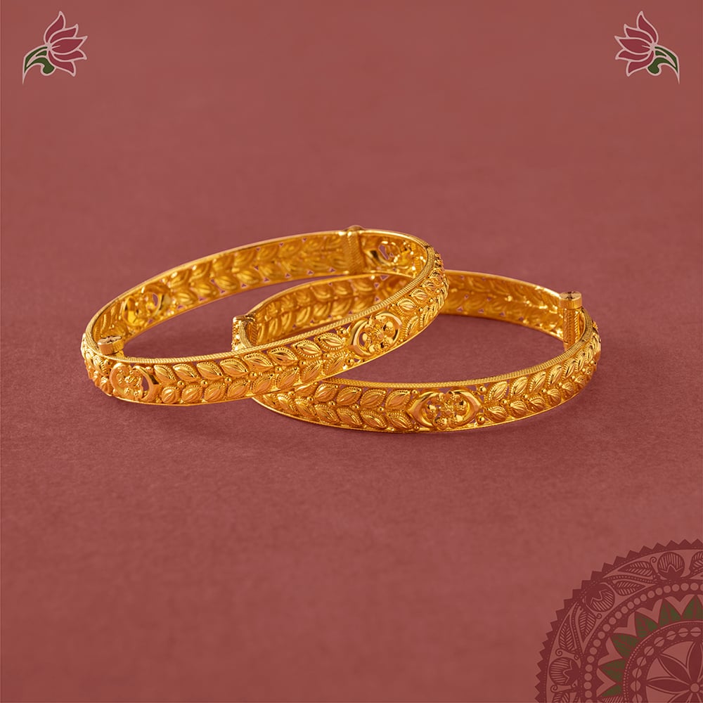 Maithili Vines Gold Bangles,,hi-res image number null