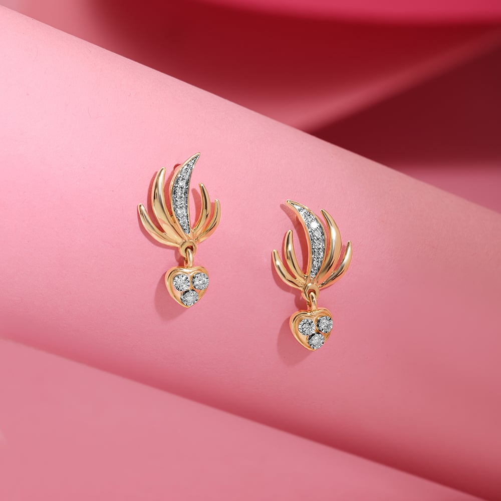 Cupid Edit 14KT Gold Diamond & Pink Garnet Stud Earrings