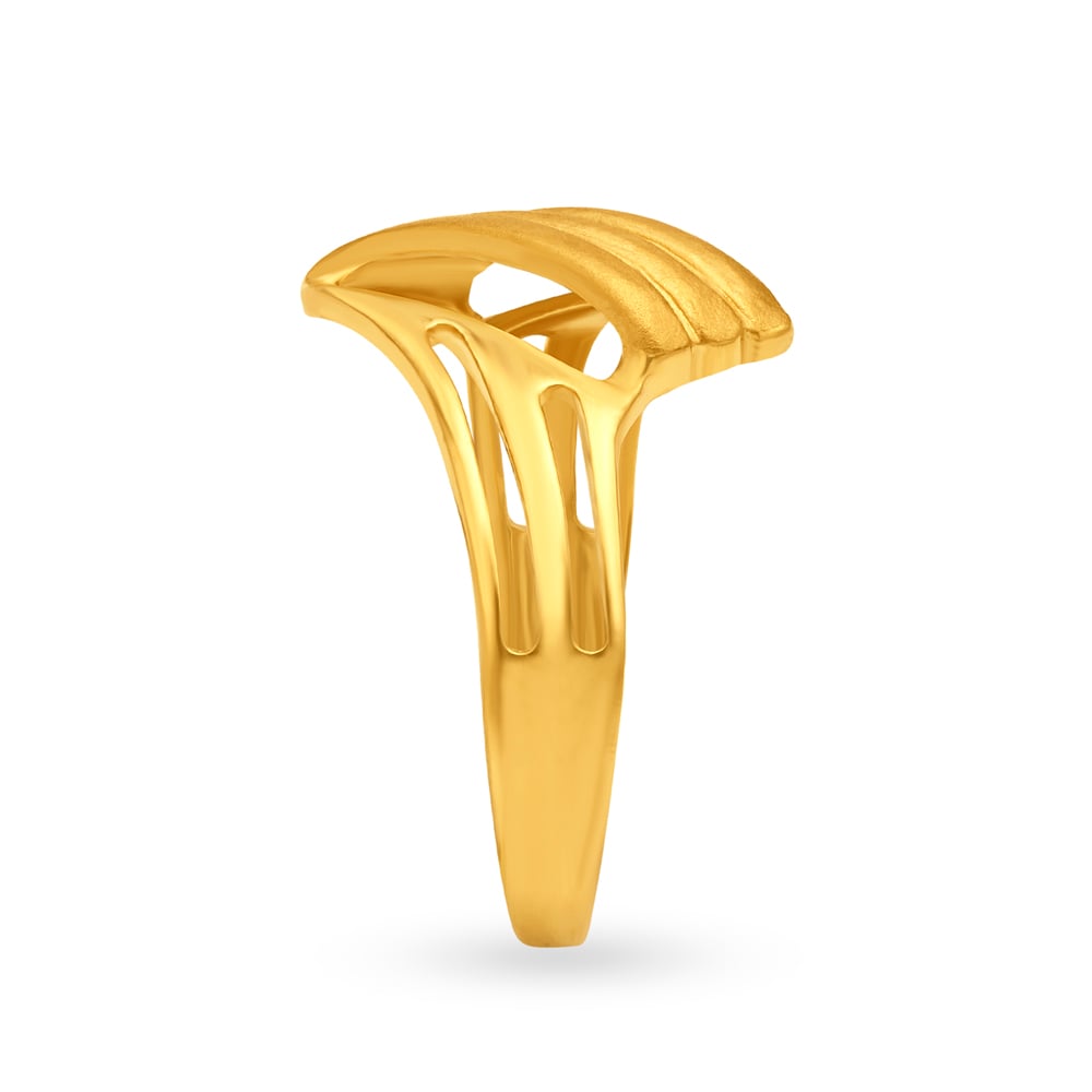 Bewitching 22 Karat Yellow Geometric Gold Finger Ring,,hi-res image number null