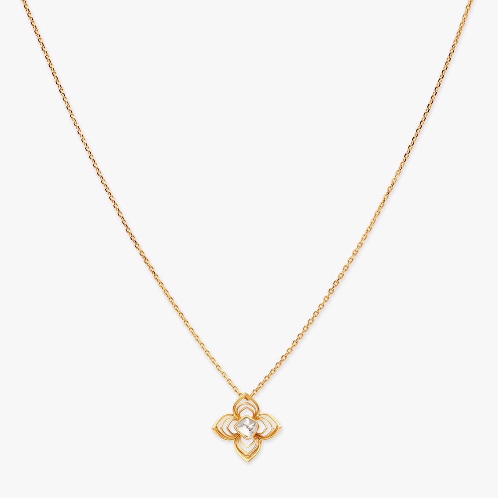 Classy Floral Pendant with Chain,,hi-res image number null