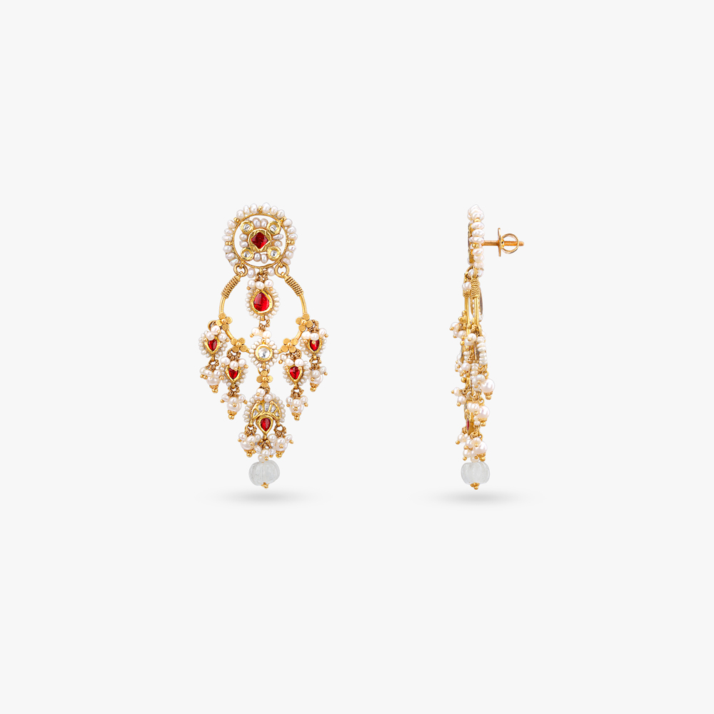 Pearl Cascade Gold Necklace set,,hi-res image number null