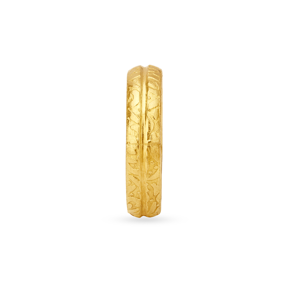 Captivating Multifinish Gold Finger Ring for Men,,hi-res image number null