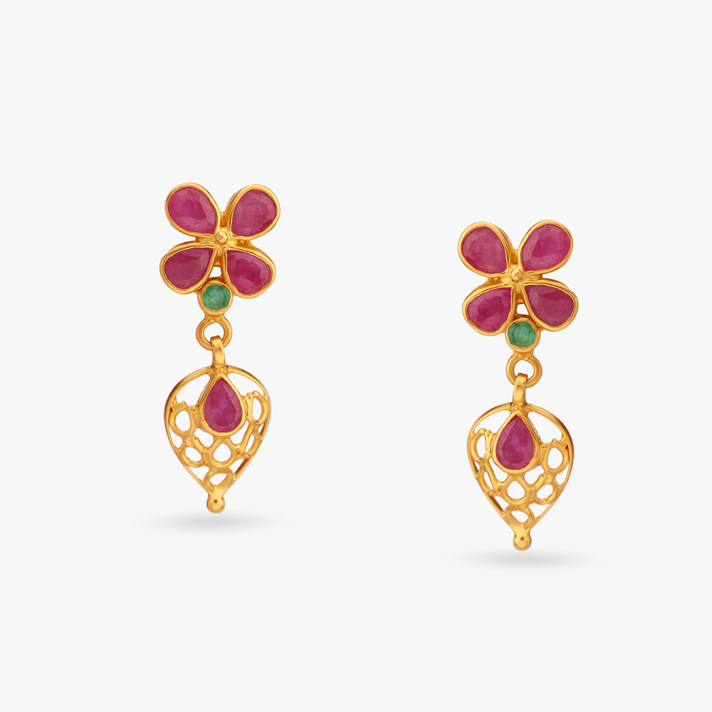 Majestic Gold Pendant with Chain and Earrings Set,,hi-res image number null