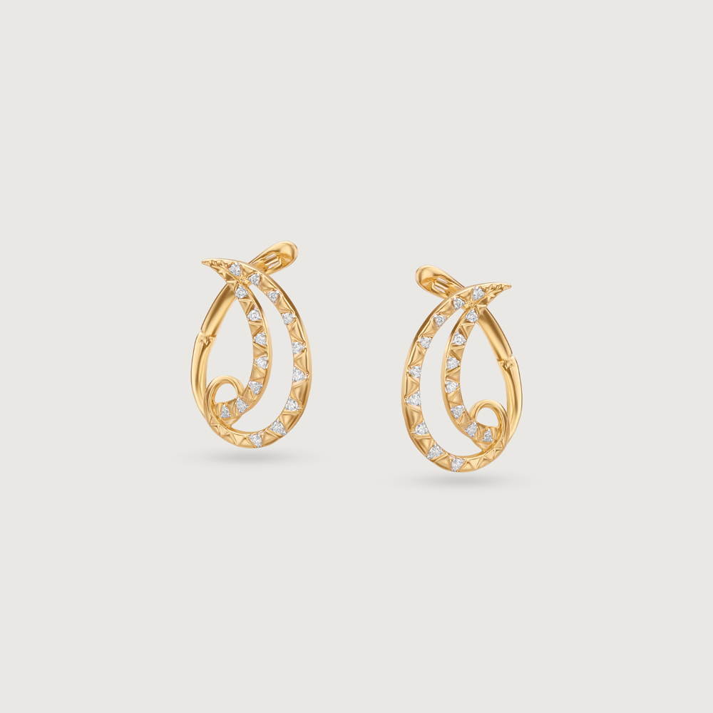 Sunflare Orbit Diamond Hoop Earrings,,hi-res image number null