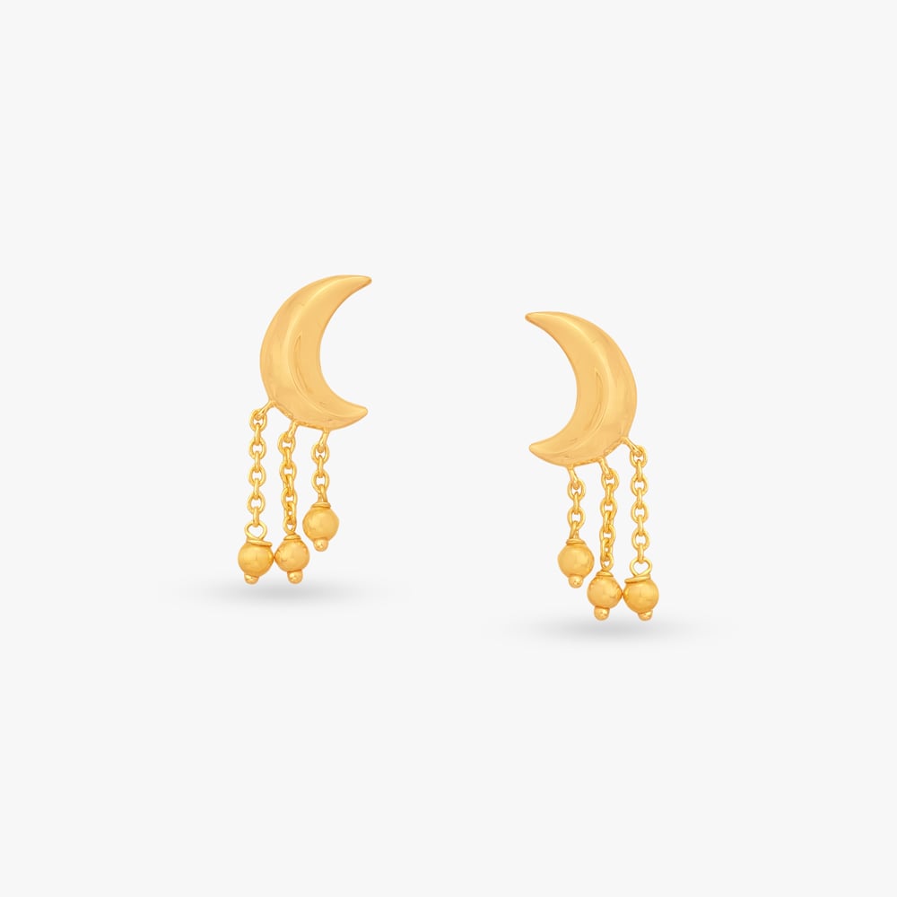 Moonlit Tassel Gold Drop Earrings,,hi-res image number null