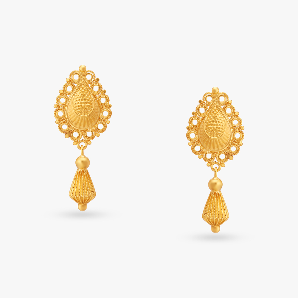 Teardrop Gold Drop Earrings,,hi-res image number null
