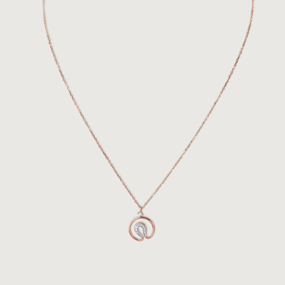 Twirl Charm 14KT Gold & Diamond Pendant with Chain,,hi-res image number null