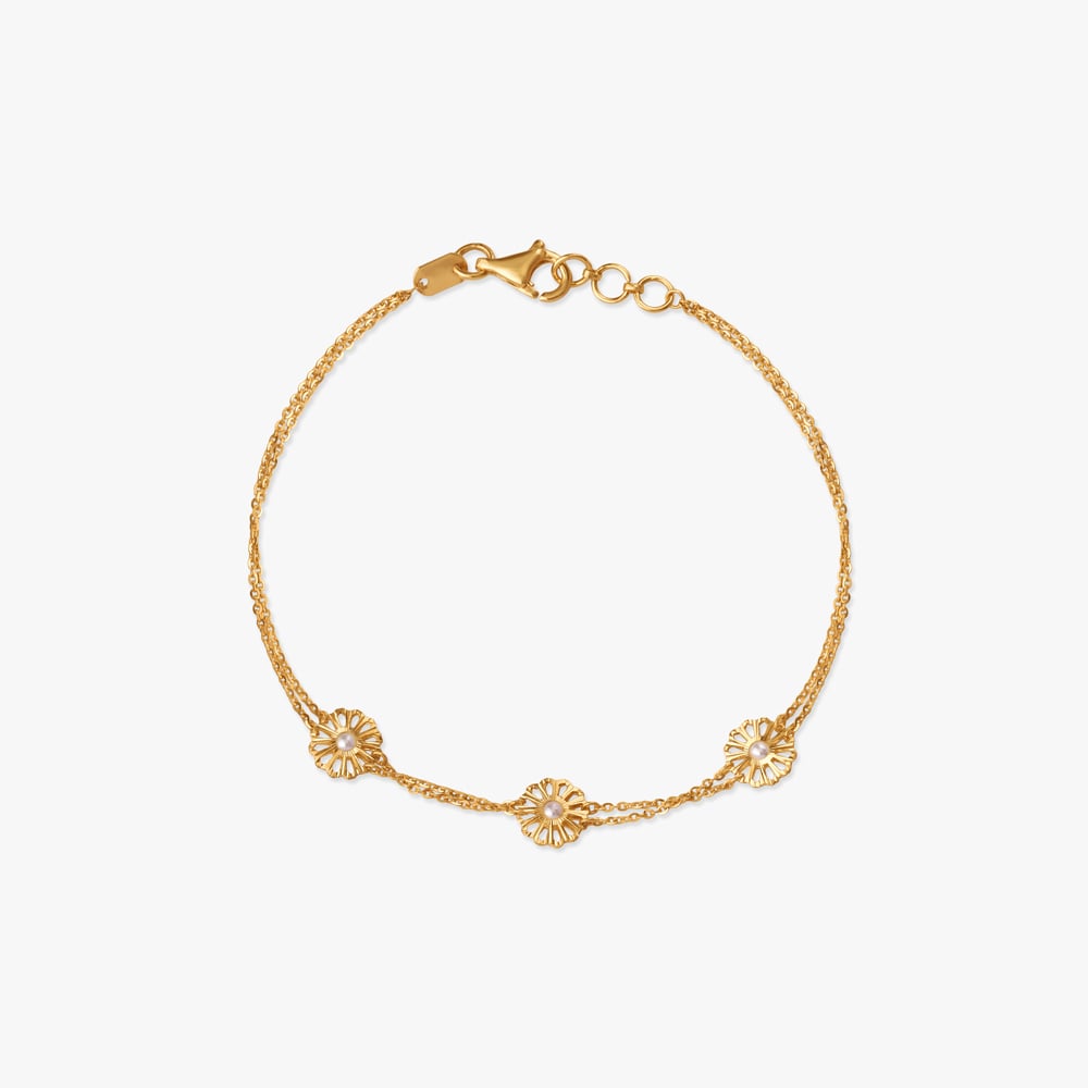 Floral Trio Gold Bracelet,,hi-res image number null