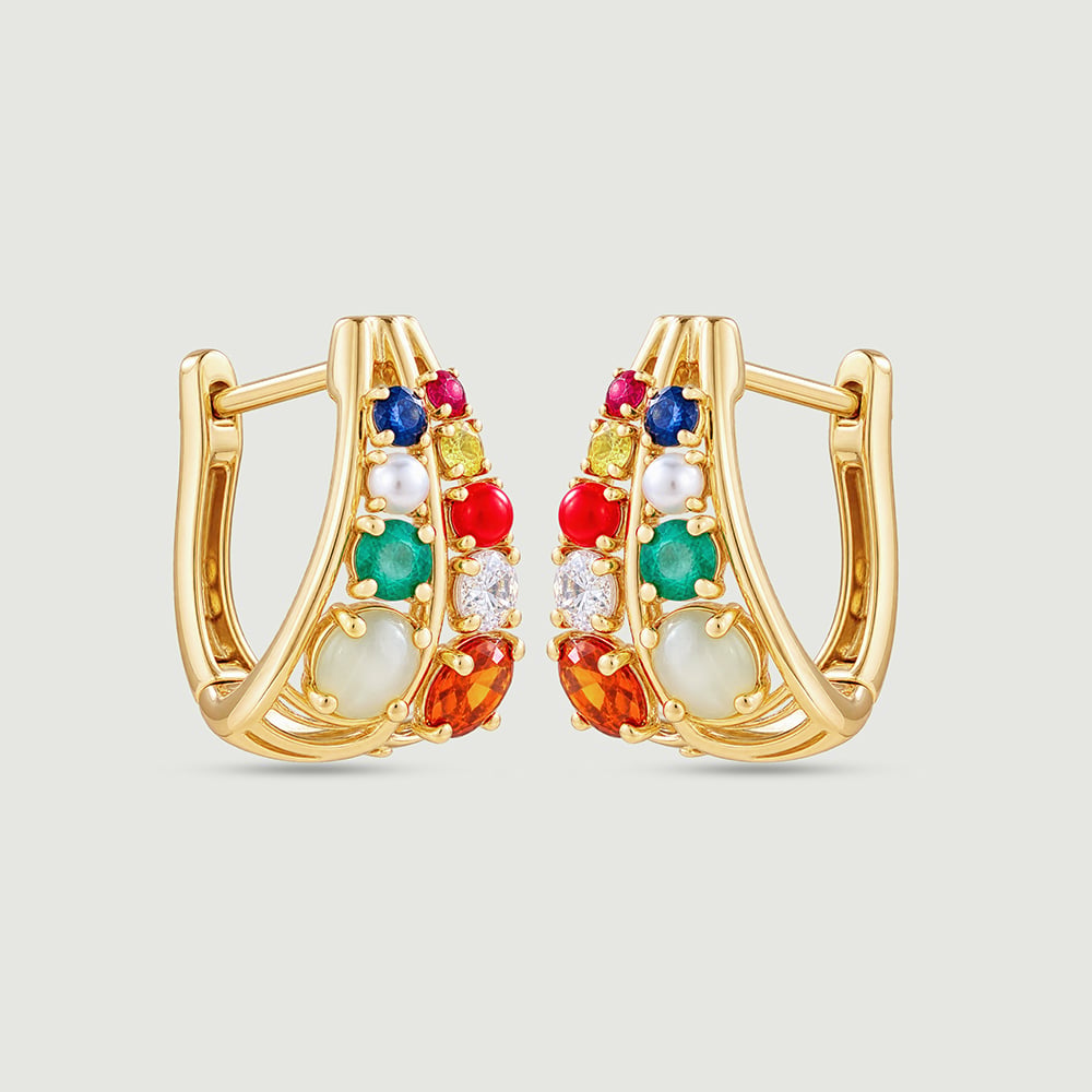 Vibrant Parallel Gold Hoop Earrings,,hi-res image number null