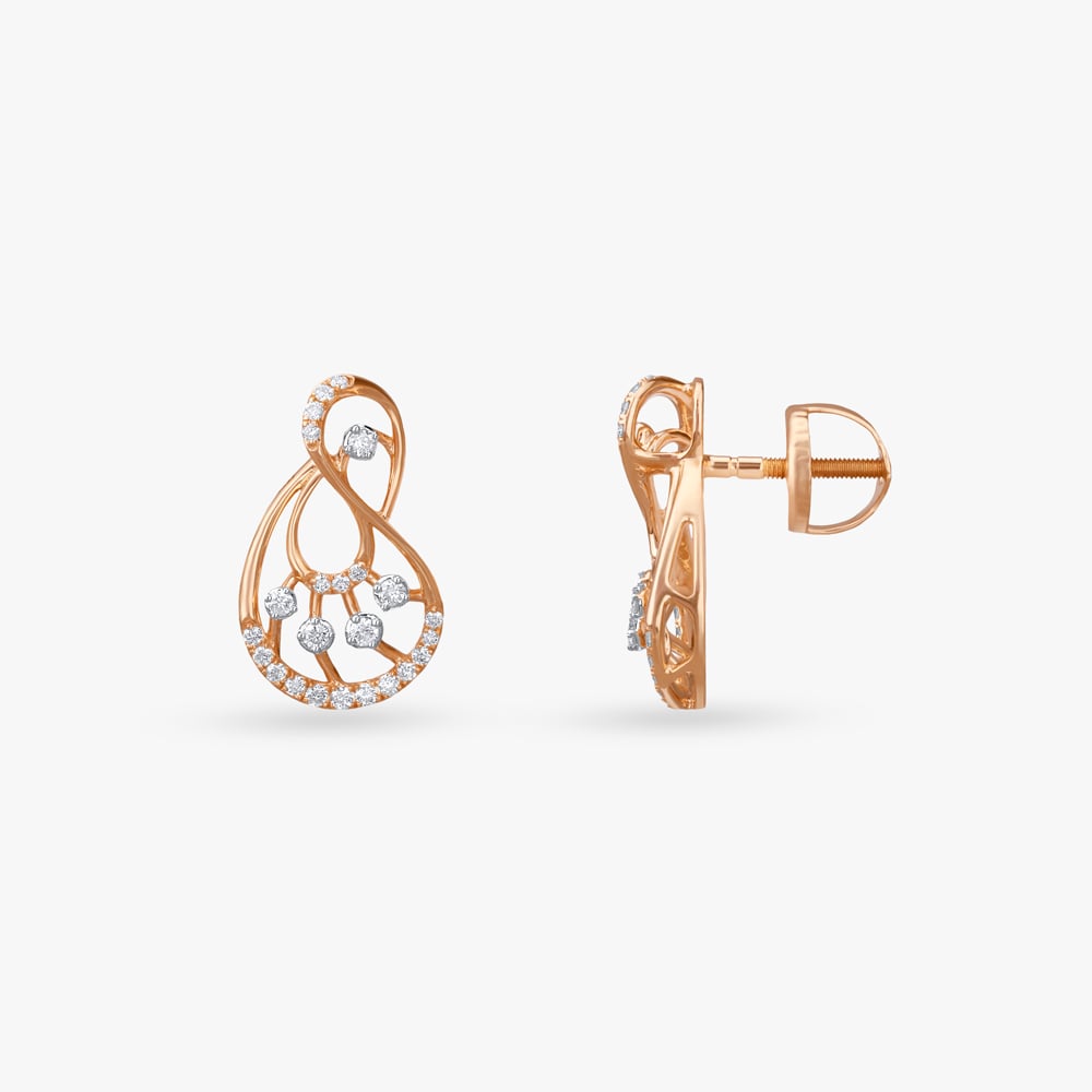 Twisted Droplet Diamond Pendant and Earrings Set,,hi-res image number null
