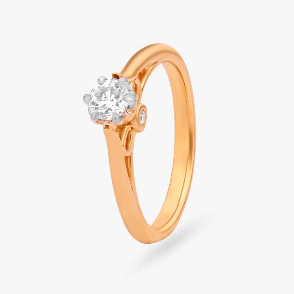 Tanishq 18KT Yellow Gold Diamond Floral Finger Ring at Rs 18785 in Jaipur-demhanvico.com.vn
