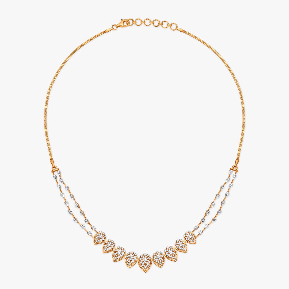 Enchanting Leaves Diamond Necklace Set,,hi-res image number null