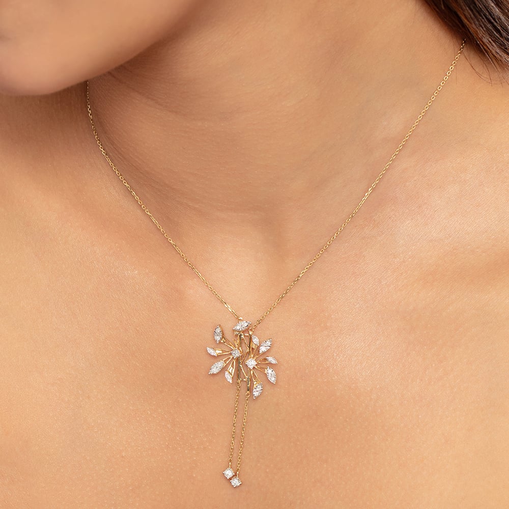 Radiant Blossom Gold & Diamond Necklace,,hi-res image number null