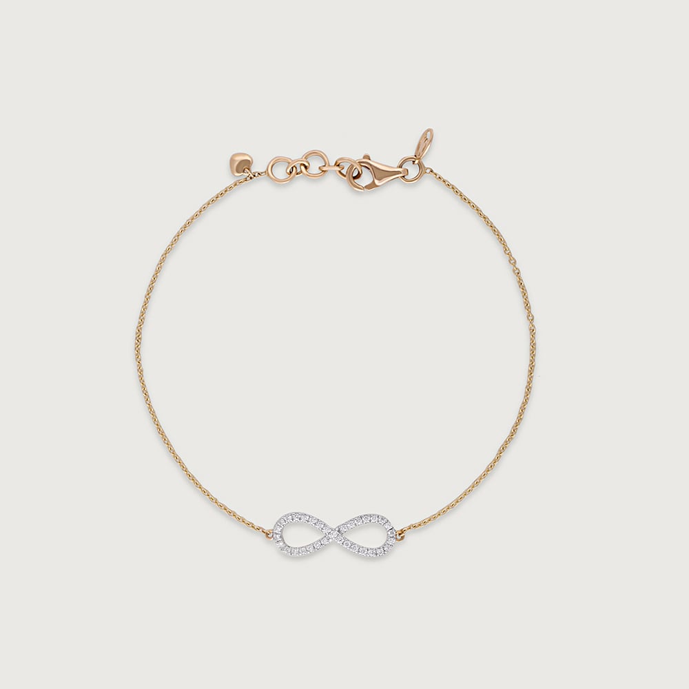 Infinity Elegance Diamond & Gold Bracelet,,hi-res image number null