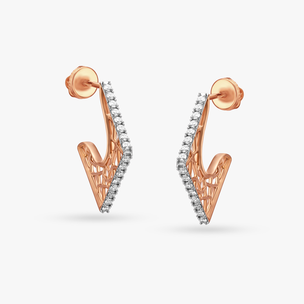 Radiant Edge Diamond Hoop Earrings