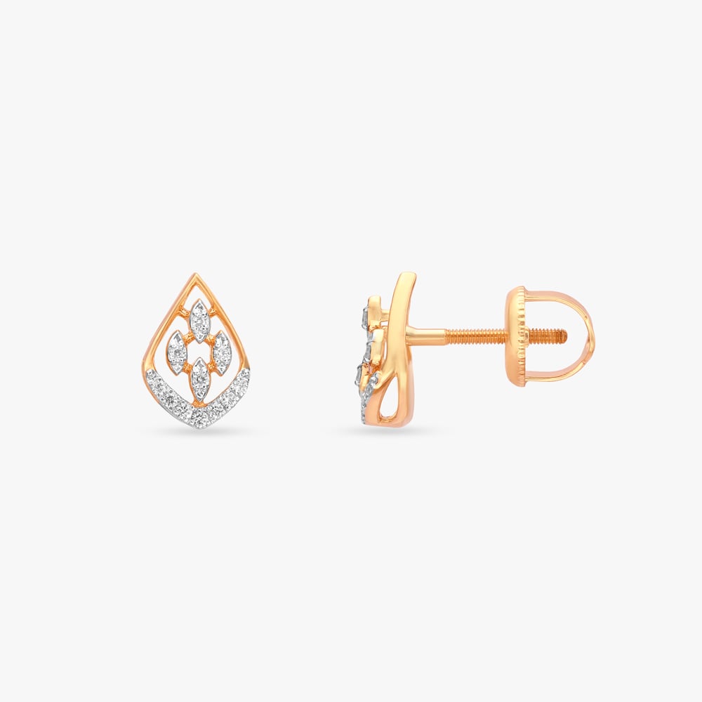 Floral Crest Diamond Stud Earrings,,hi-res image number null