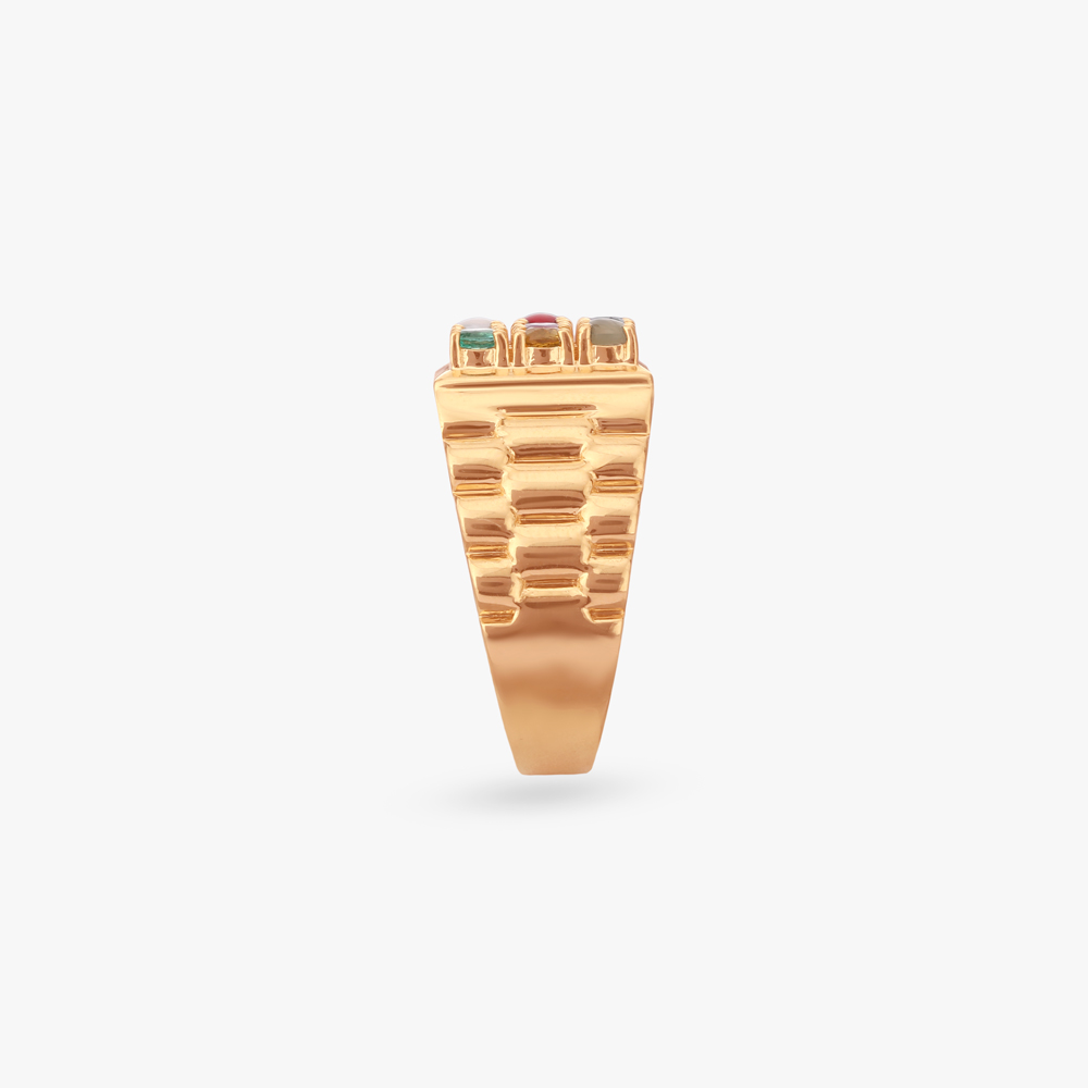 Regal Navratna Diamond Ring For Men,,hi-res image number null